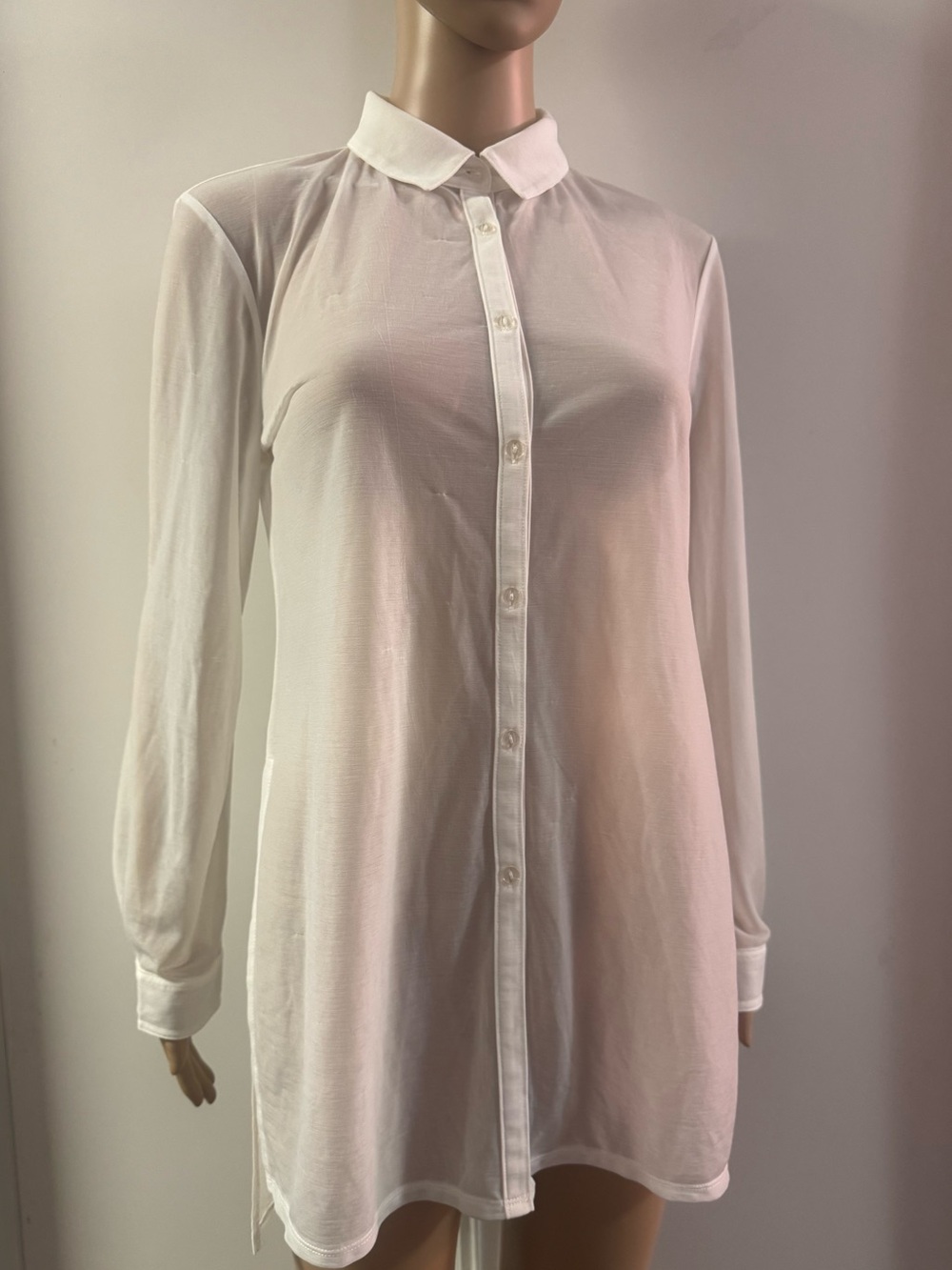 Long Sheer White Blouse